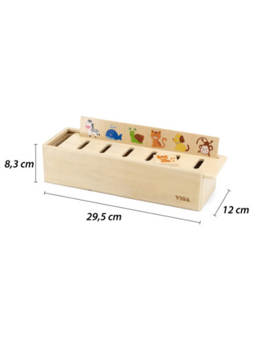 VIGA Drewniany Edukacyjny Sorter Zwierzątka Owoce Warzywa