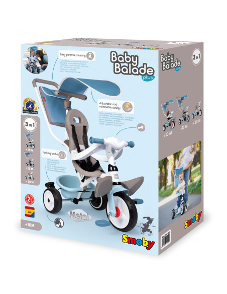 SMOBY Rowerek Trójkołowy Baby Balade plus Niebieski
