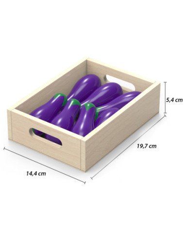 VIGA Drewniane Owoce Warzywa Zestaw 10 Skrzyneczek
