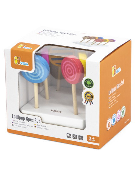 VIGA Kolorowe Lizaki Zestaw 6 szt.