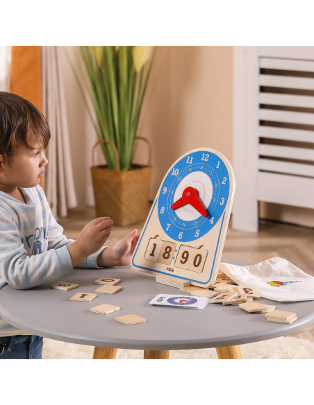 VIGA Drewniany Zegar Nauka Zegara