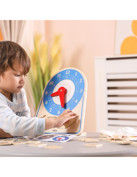 VIGA Drewniany Zegar Nauka Zegara