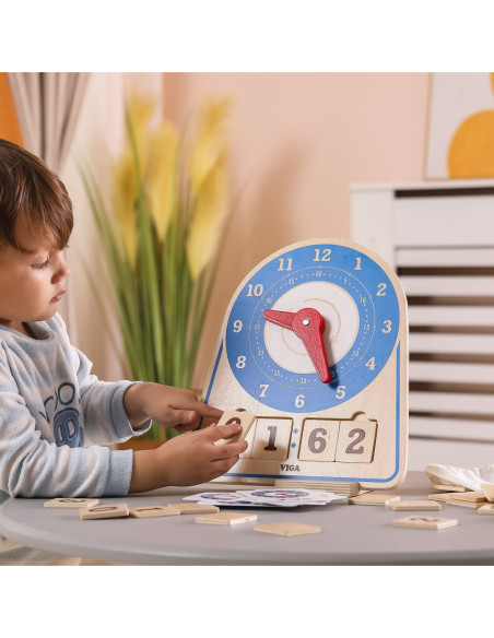 VIGA Drewniany Zegar Nauka Zegara