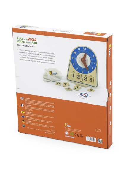VIGA Drewniany Zegar Nauka Zegara