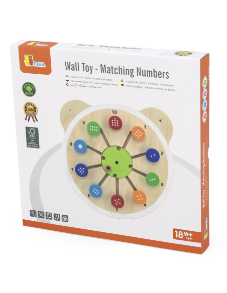 VIGA Drewniana Tablica Dopasuj Cyferki Certyfikat FSC