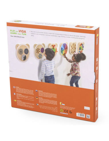 VIGA Drewniana Tablica Dopasuj Cyferki Certyfikat FSC