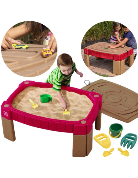 STEP2 Duża Piaskownica Stół z Pokrywą Tor Samochodowy