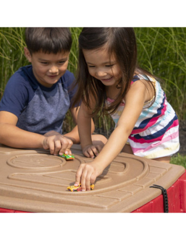 STEP2 Duża Piaskownica Stół z Pokrywą Tor Samochodowy