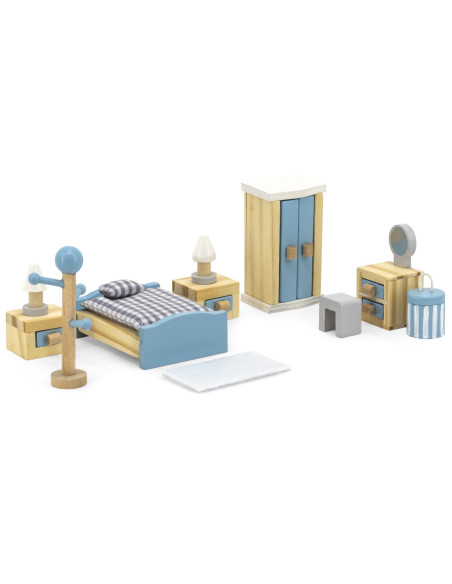 VIGA PolarB Zestaw Mebelków do Domku dla Lalek Sypialnia