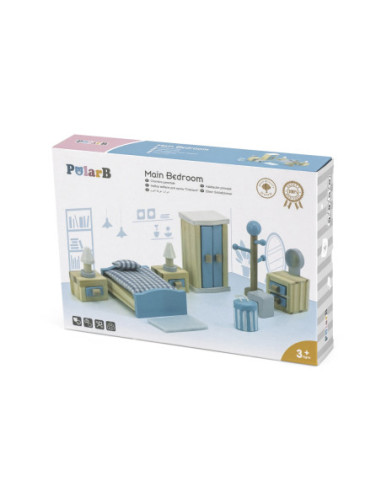 VIGA PolarB Zestaw Mebelków do Domku dla Lalek Sypialnia