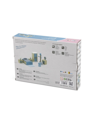 VIGA PolarB Zestaw Mebelków do Domku dla Lalek Sypialnia