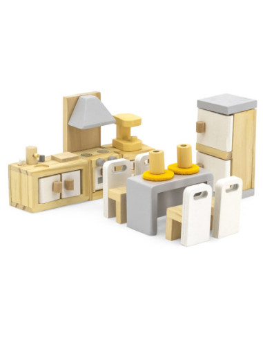 VIGA PolarB Zestaw do Domku dla Lalek Mebelków Kuchnia Jadalnia