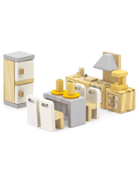 VIGA PolarB Zestaw do Domku dla Lalek Mebelków Kuchnia Jadalnia