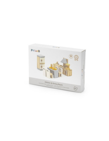 VIGA PolarB Zestaw do Domku dla Lalek Mebelków Kuchnia Jadalnia