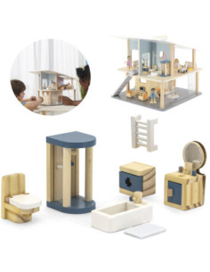 VIGA PolarB Zestaw Mebelków do Domku dla Lalek  Łazienka