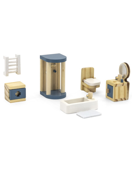 VIGA PolarB Zestaw Mebelków do Domku dla Lalek  Łazienka