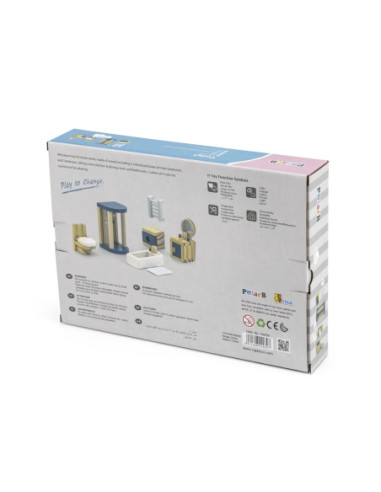 VIGA PolarB Zestaw Mebelków do Domku dla Lalek  Łazienka