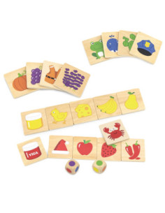 VIGA Gra Edukacyjna Drewniana Układanka Sortuj Dopasuj Kolory i Kształty 38 el. 2