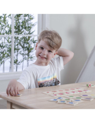 VIGA Gra Edukacyjna Drewniana Układanka Sortuj Dopasuj Kolory i Kształty 38 el.