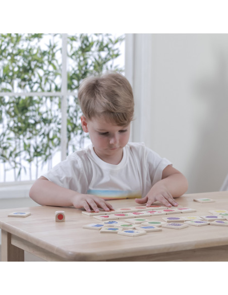 VIGA Gra Edukacyjna Drewniana Układanka Sortuj Dopasuj Kolory i Kształty 38 el.