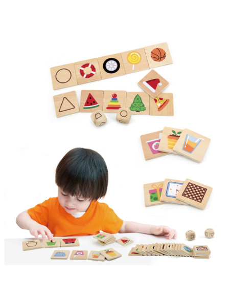 VIGA Gra Edukacyjna Drewniana Układanka Dopasuj Kształty 37 el.