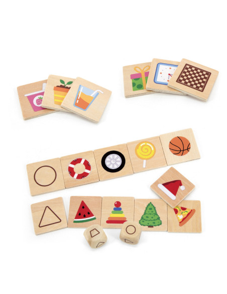 VIGA Gra Edukacyjna Drewniana Układanka Dopasuj Kształty 37 el.