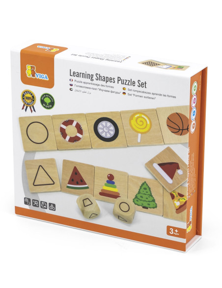 VIGA Gra Edukacyjna Drewniana Układanka Dopasuj Kształty 37 el.