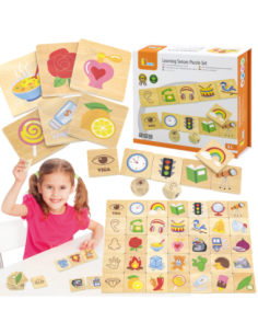 VIGA Educational Game Sorting Senses Puzzle 37 pcs Montessori