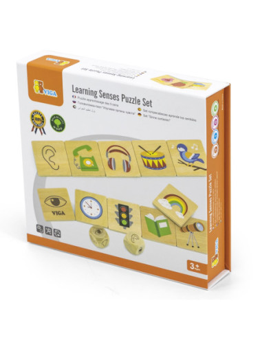VIGA Gra Edukacyjna Układanka Ucząca Sortuj Zmysły 37 el.