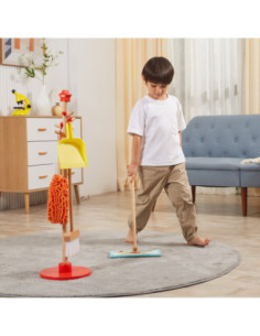 VIGA Drewniany Zestaw Narzędzi do Sprzątania 6 el. 2