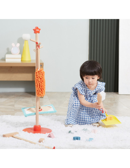 VIGA Drewniany Zestaw Narzędzi do Sprzątania 6 el.