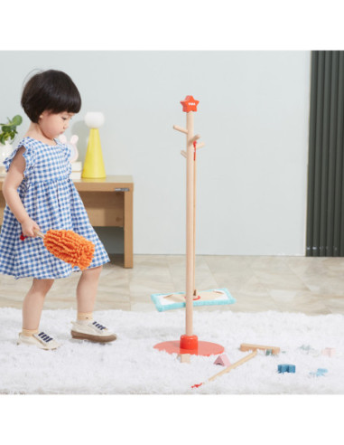 VIGA Drewniany Zestaw Narzędzi do Sprzątania 6 el.