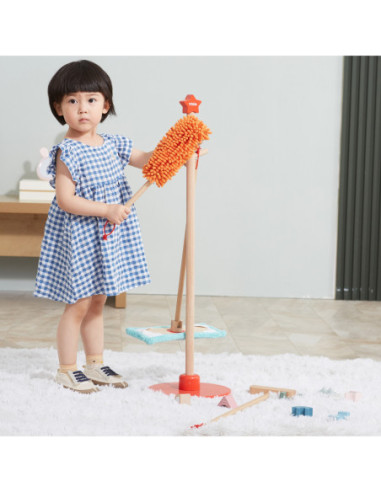 VIGA Drewniany Zestaw Narzędzi do Sprzątania 6 el.