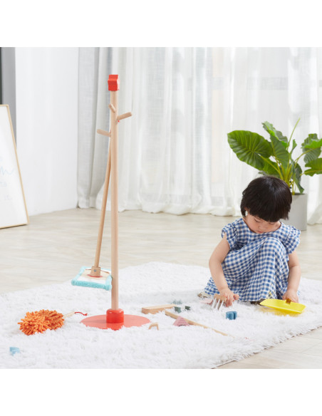 VIGA Drewniany Zestaw Narzędzi do Sprzątania 6 el.