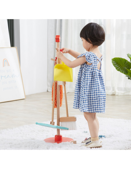 VIGA Drewniany Zestaw Narzędzi do Sprzątania 6 el.