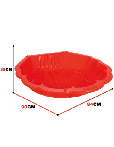 WOOPIE Piaskownica Muszelka Czerwona 2w1 Suchy Basen