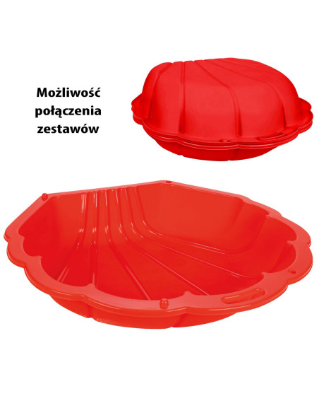WOOPIE Piaskownica Muszelka Czerwona 2w1 Suchy Basen