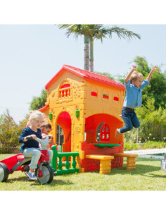 FEBER Domek Ogrodowy Super Villa ze Stolikiem Krzesłami Duży 2