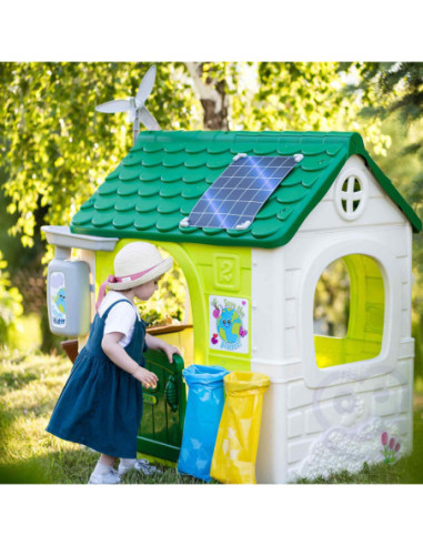 Feber Domek ogrodowy Eco Karmnik Segregacja Odpadów Imitacja Panelu Słonecznego
