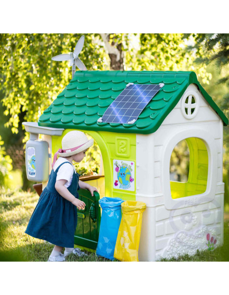 Feber Domek ogrodowy Eco Karmnik Segregacja Odpadów Imitacja Panelu Słonecznego