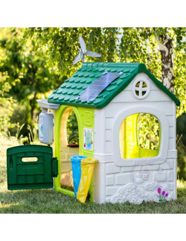 Feber Domek ogrodowy Eco Karmnik Segregacja Odpadów Imitacja Panelu Słonecznego