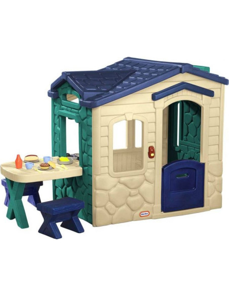 Little Tikes Domek Ogrodowy z PATIO z Magicznym Dzwonkiem Granatowo-zielony