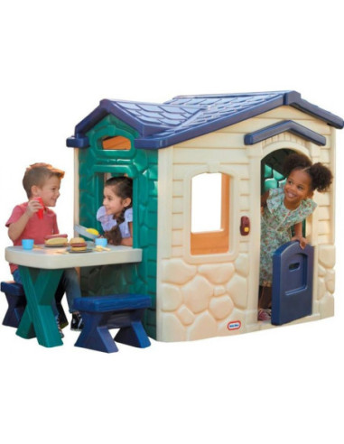 Little Tikes Domek Ogrodowy z PATIO z Magicznym Dzwonkiem Granatowo-zielony