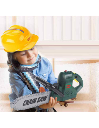 WOOPIE Duża Piła Łańcuchowa Zestaw Narzędzi Kask Okulary Rękawiczki