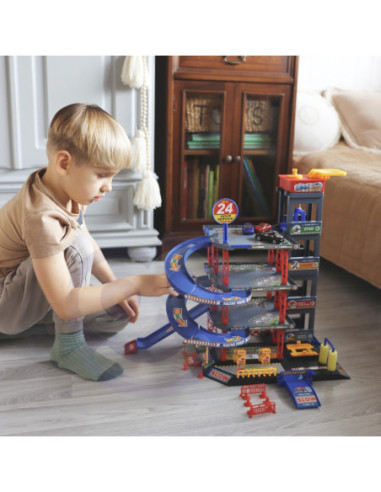 WOOPIE Wielopoziomy Parking Garaż Myjnia Auta Helikopter + Akc.