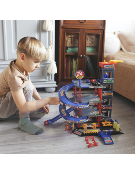 WOOPIE Wielopoziomy Parking Garaż Myjnia Auta Helikopter + Akc.