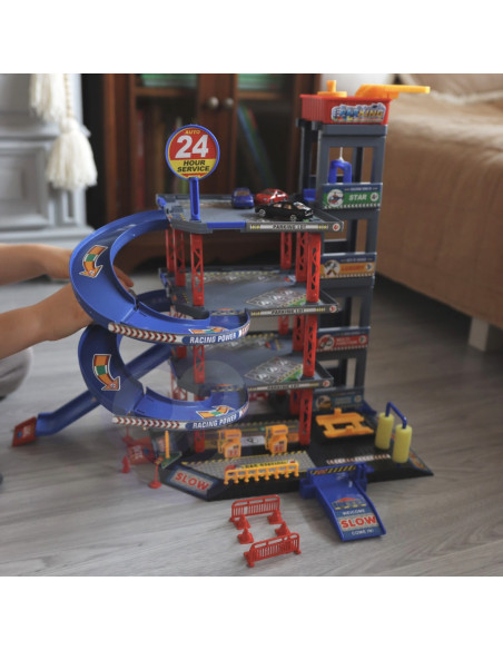 WOOPIE Wielopoziomy Parking Garaż Myjnia Auta Helikopter + Akc.