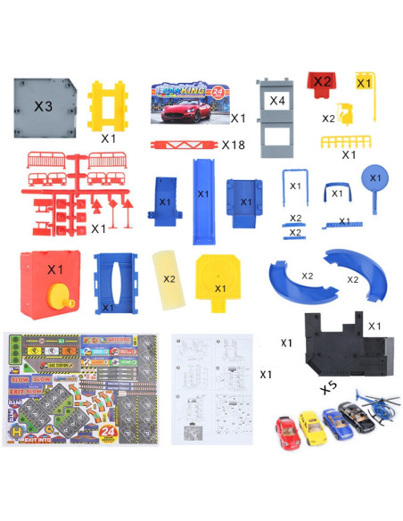 WOOPIE Wielopoziomy Parking Garaż Myjnia Auta Helikopter + Akc.