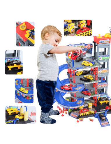 WOOPIE Wielopoziomy Parking Garaż Myjnia Auta Helikopter + Akc.