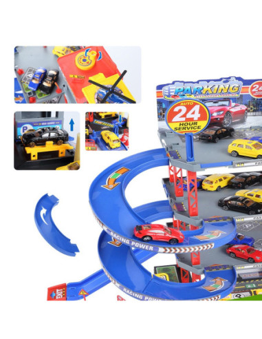 WOOPIE Wielopoziomy Parking Garaż Myjnia Auta Helikopter + Akc.